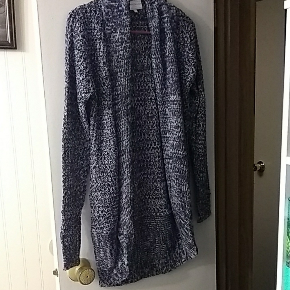 Blue and white sweater